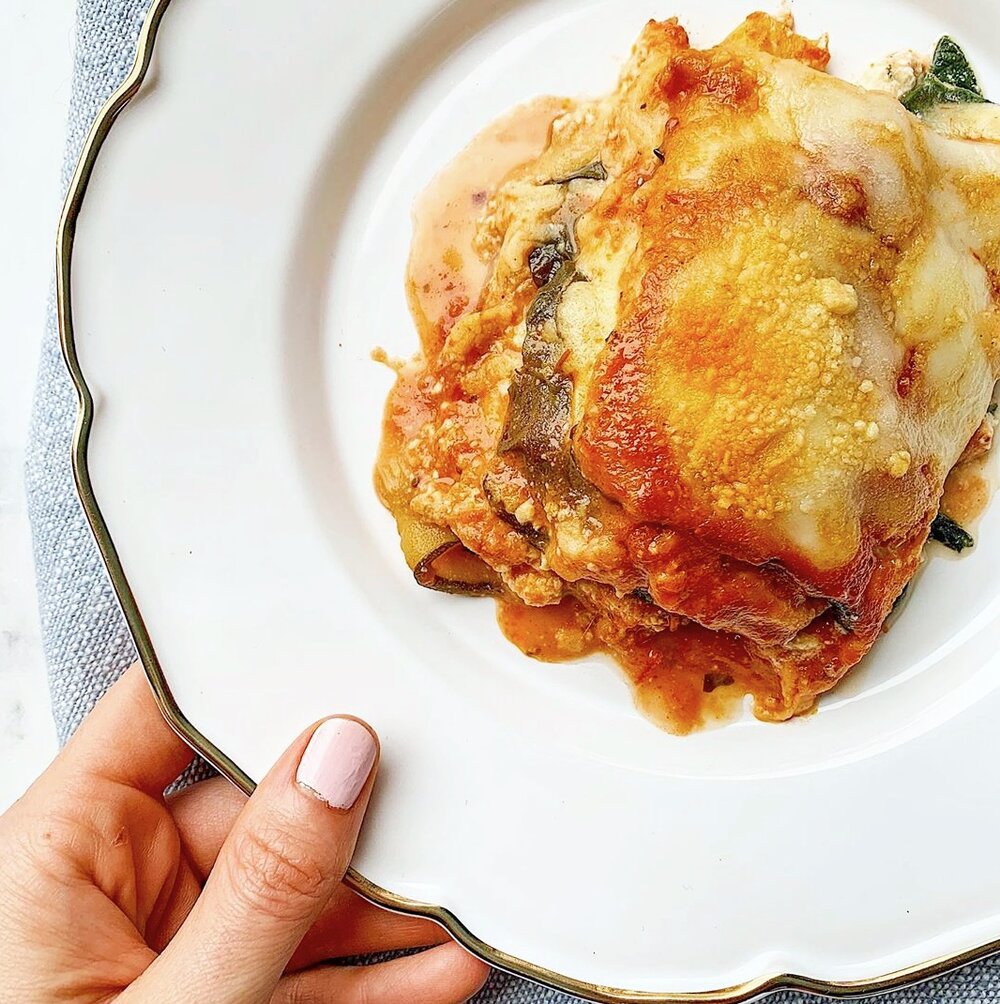 Zucchini Noodle Vegetarian Lasagna via Donut Worry Be Healthy