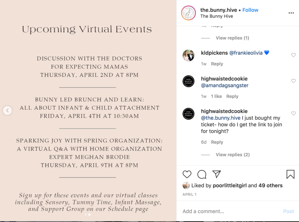 The Bunny Hive Virtual Events